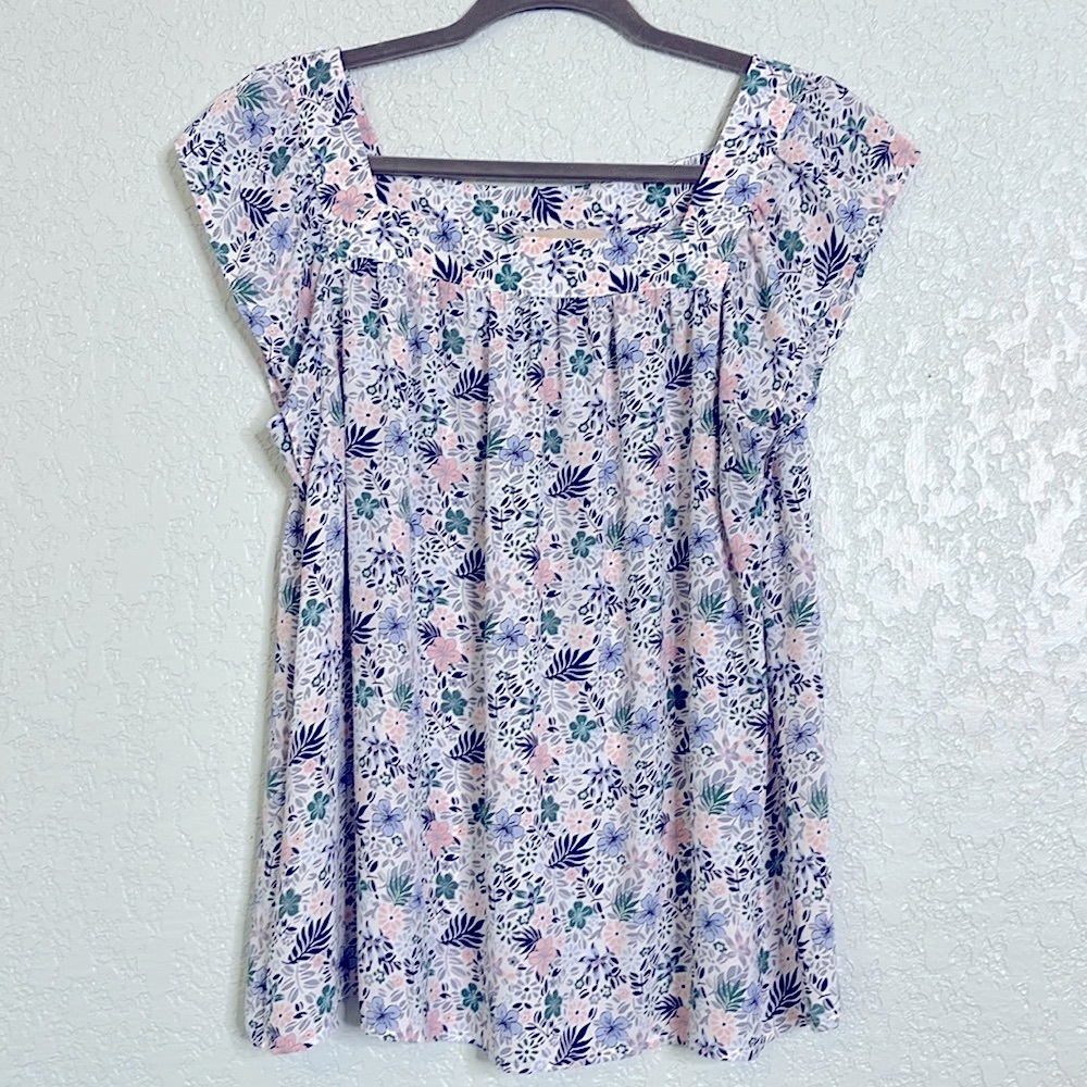 Loft Square Neck Floral Blouse Size Medium AND Large